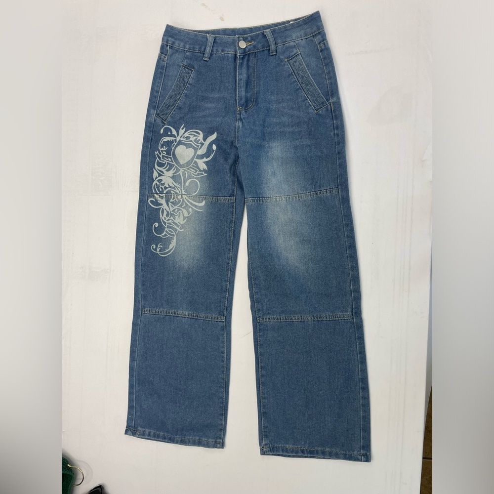 Classic Blue Jeans‎ with White Stitching